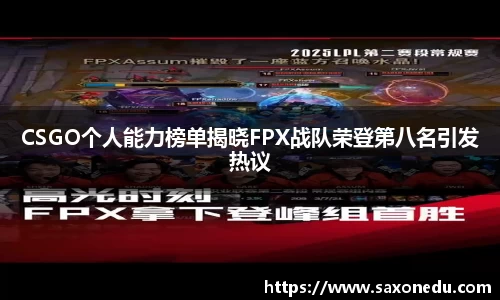 CSGO个人能力榜单揭晓FPX战队荣登第八名引发热议